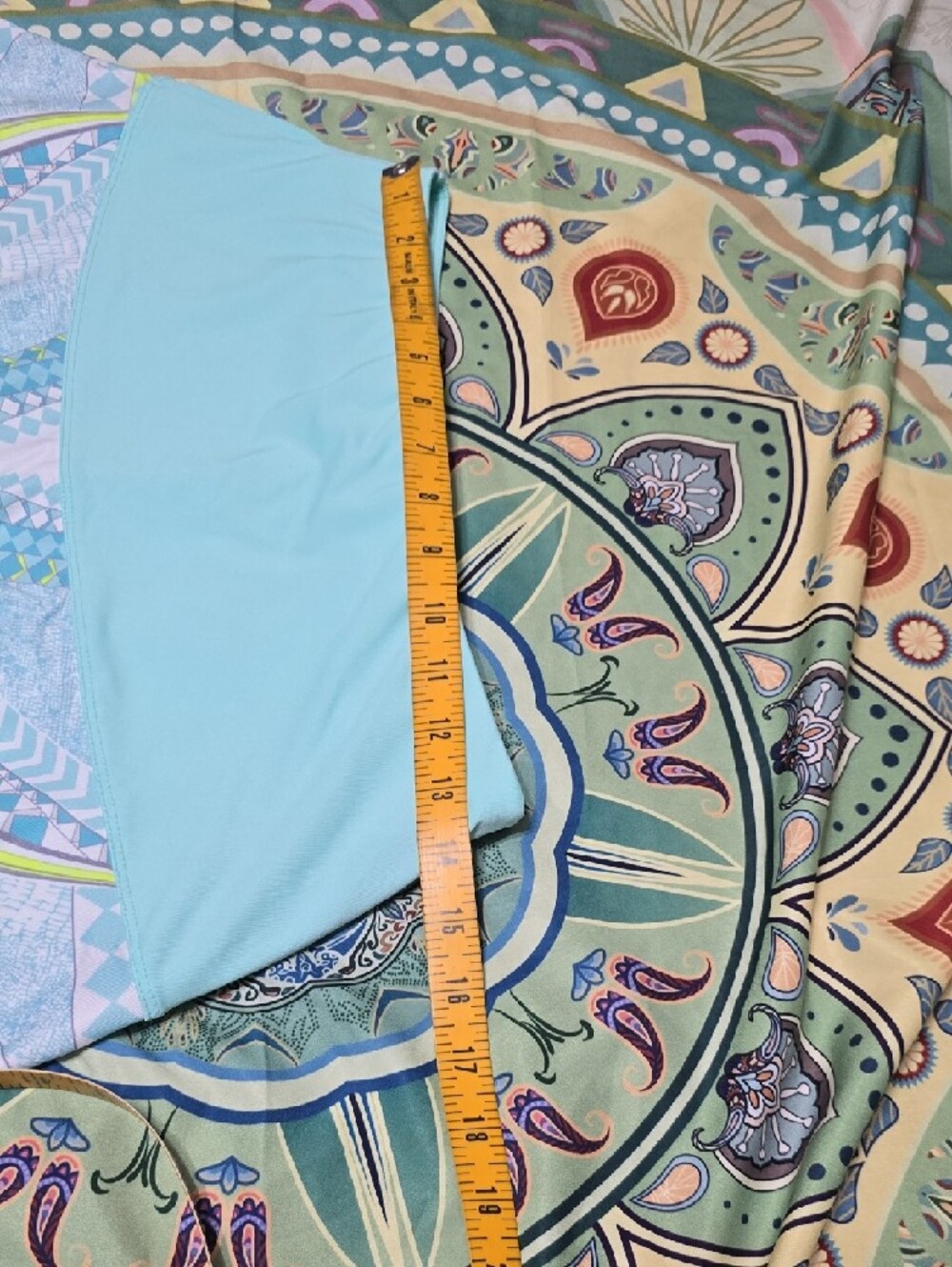 Light Blue Patterned Women's Skirt - Picture 6 of 6
